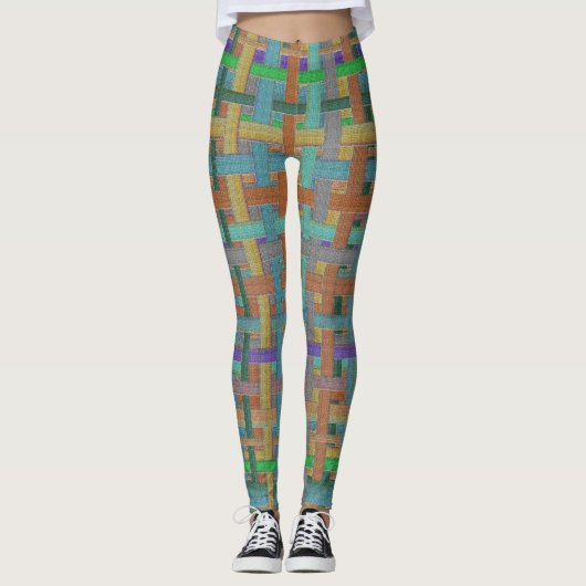 Granny's kleurrijke "vlecht" met canvas leggings (Voorkant)