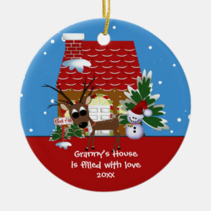 Granny's Love House Kerstversiering Keramisch Ornament