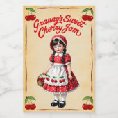 Granny's Sweet Cherry Jam  Eetlabel Voedselcontainer Etiket (Enkel label)