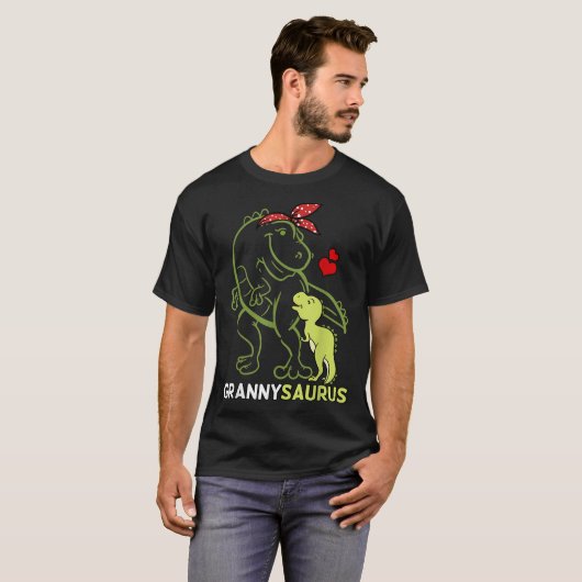 Grannysaurus Granny Tyrannosaurus Dinosaur Baby Mo T-shirt (Voorkant volledig)