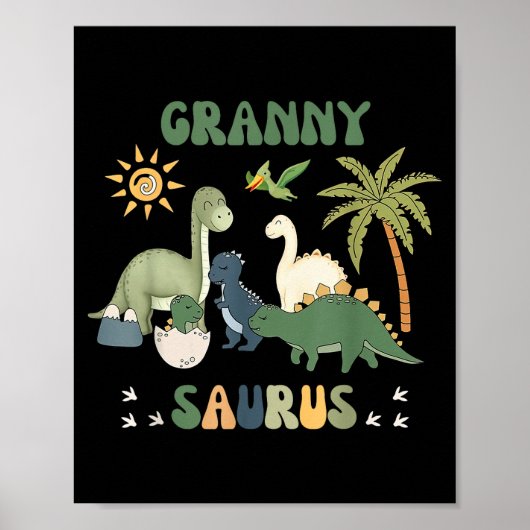 Grannysaurus T Rex Dinosaur Granny Saurus Family M Poster (Voorkant)