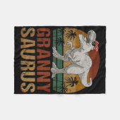 Grannysaurus T Rex Dinosaur Granny Saurus Retro Mo Fleece Deken (Voorkant (Horizontaal))
