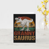 Grannysaurus T Rex Dinosaur Oma Saurus Retro Mo Kaart (Gele Bloem)