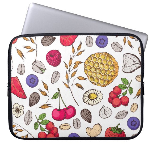 Granola, muesli, naadloos patroon. Haver schildert Laptop Sleeve (Voorkant)