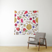 Granola, muesli, naadloos patroon. Haver schildert Wandkleed (In Situ (horizontaal))