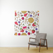 Granola, muesli, naadloos patroon. Haver schildert Wandkleed (In situ)