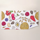 Granola,  muesli seamless pattern. Oat flakes hand Badhanddoek (Badhanddoek)