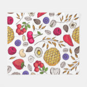 Granola,  muesli seamless pattern. Oat flakes hand Fleece Deken (Voorkant (Horizontaal))