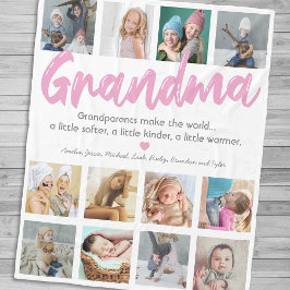Granparent Grandma Photo & Quote Fleece Deken