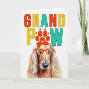 GranPAW Afghan Hound GrandDOG Grootouders Dag Feestdagen Kaart