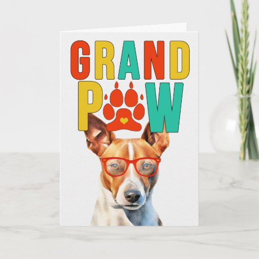 GranPAW Basenji Hond Grappige Grootouders Dag Feestdagen Kaart (Voorkant)