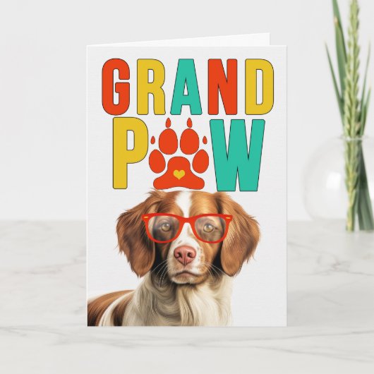 GranPAW Brittany Spaniel GrandDOG Grandparents Day Feestdagen Kaart (Voorkant)