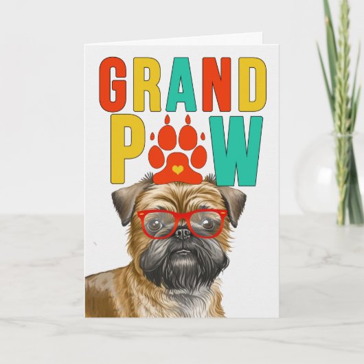 GranPAW Brussel Griffon Grappige Grootouders Dag Feestdagen Kaart (Voorkant)