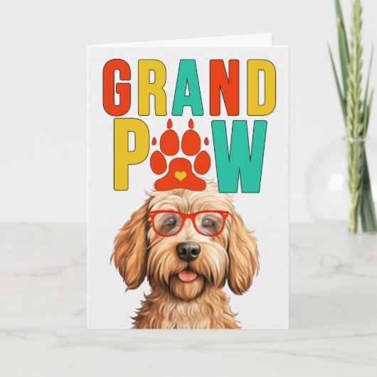 GranPAW Caramel Labradoodle Grappige Grootouders D Feestdagen Kaart (Voorkant)