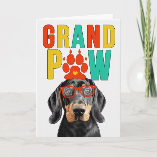GranPAW Coonhound Hond Grappige Grootouders Dag Feestdagen Kaart (Voorkant)