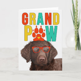 GranPAW Curly Coated Hond Grappige Grootouders Dag Feestdagen Kaart