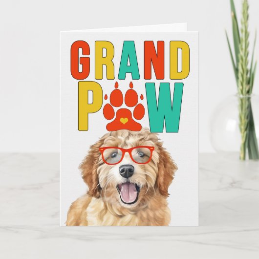 GranPAW Goldendoodle HOND Grappige Grootouders Dag Feestdagen Kaart (Voorkant)