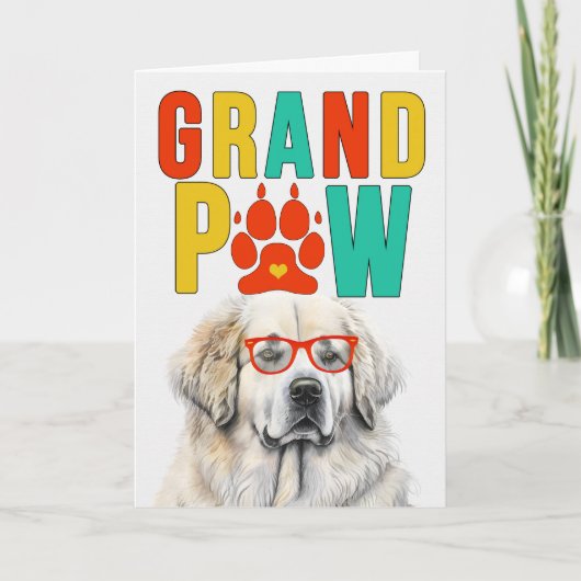 GranPAW Grote Pyreneeën HOND Grappige Grootouders  Feestdagen Kaart (Voorkant)