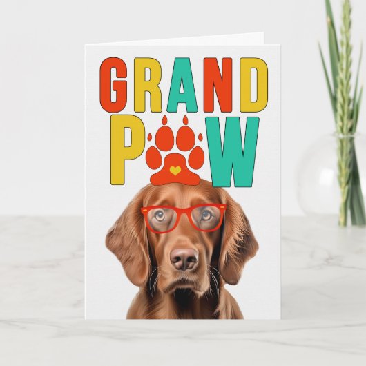 GranPAW Ierse Setter Hond Grappige Grootouders Dag Feestdagen Kaart (Voorkant)