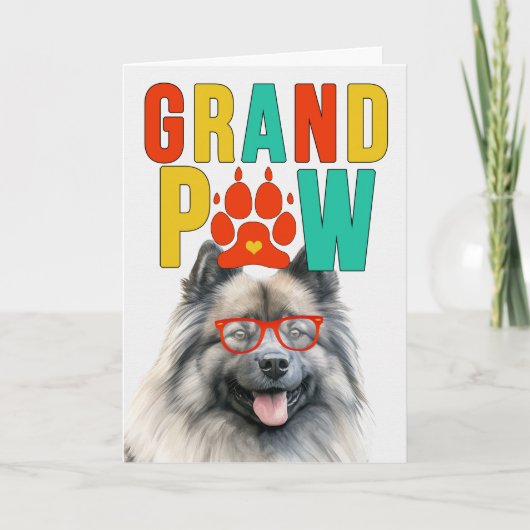GranPAW Keeshond Grappige Grootouders Dag Feestdagen Kaart (Voorkant)
