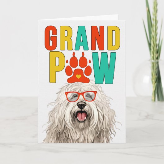 GranPAW Komondor HOND Grappige Grootouders Dag Feestdagen Kaart (Voorkant)