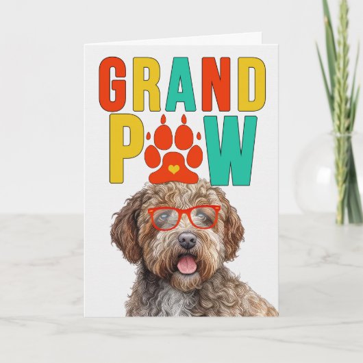 GranPAW Lagotto Romagnolo Grappige Grootouders Dag Feestdagen Kaart (Voorkant)