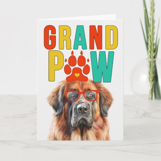 GranPAW Leonberger Hond Grappige Grootouders Dag Feestdagen Kaart (Voorkant)
