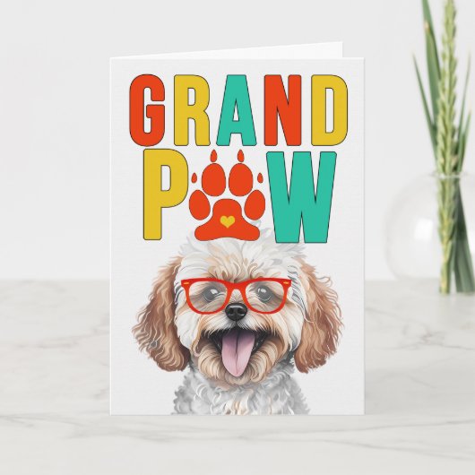 GranPAW Maltipoo Hond Grappige Grootouders Dag Feestdagen Kaart (Voorkant)