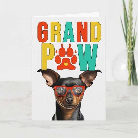 GranPAW Min Pin Dog Grappige Grootouders Dag Feestdagen Kaart (Voorkant)