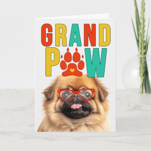 GranPAW Pekingese Hond Grappige Grootouders Dag Feestdagen Kaart (Voorkant)