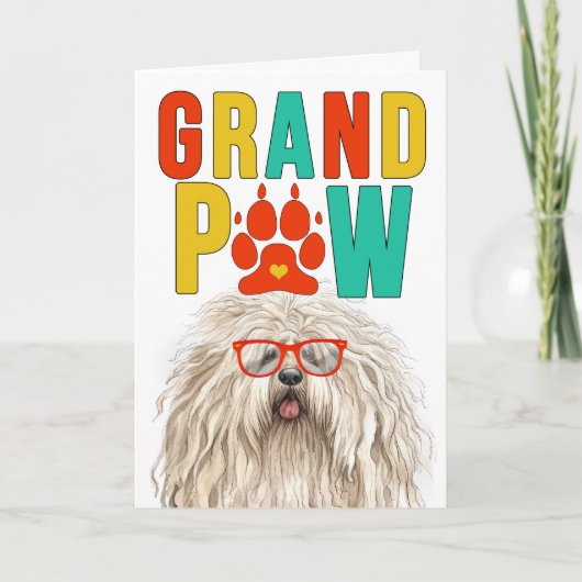 GranPAW Puli Hond Grappige Grootouders Dag Feestdagen Kaart (Voorkant)
