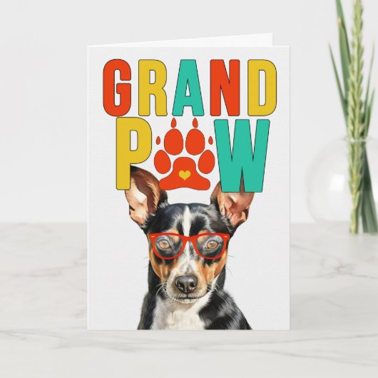 GranPAW Rat Terrier Hond Grappige Grootouders Dag Feestdagen Kaart (Voorkant)