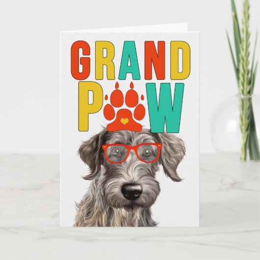 GranPAW Schotse Deerhound HOND Grootouders Dag Feestdagen Kaart (Voorkant)