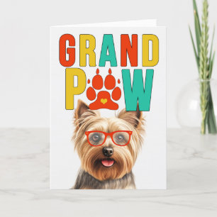 GranPAW Silky Terrier Hond Grappige Grootouders Da Feestdagen Kaart