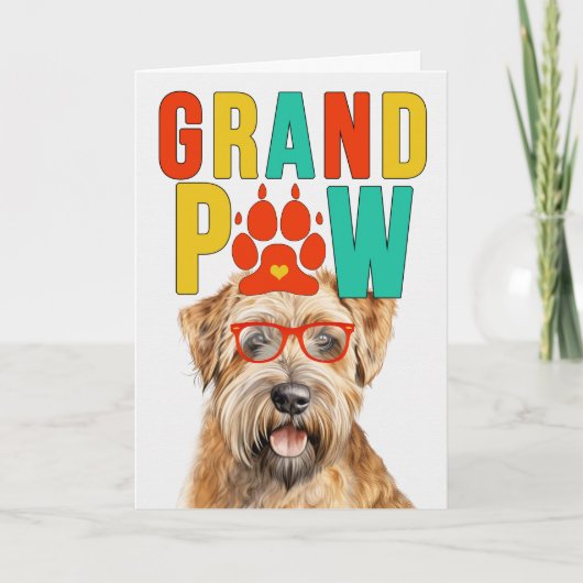 GranPAW Wheaten Terriër Hond Grappige Grootouders  Feestdagen Kaart (Voorkant)