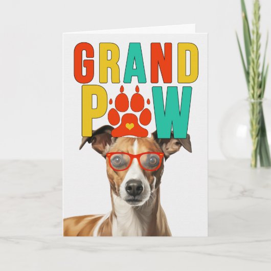 GranPAW Whippet Hond Grappige Grootouders Dag Feestdagen Kaart (Voorkant)