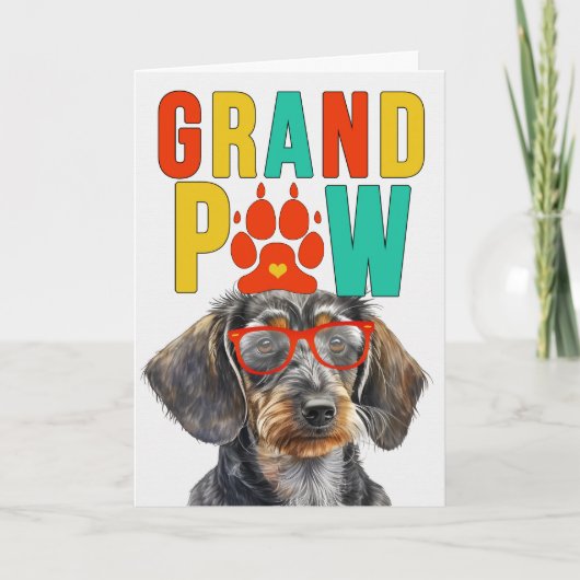 GranPAW Wirehair Dachshund HOND Grootouders Dag Feestdagen Kaart (Voorkant)