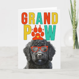 GranPAW Zwart Labradoodle Grappige Grootouders Dag Feestdagen Kaart
