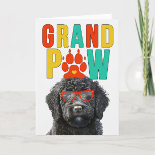 GranPAW Zwart Labradoodle Grappige Grootouders Dag Feestdagen Kaart