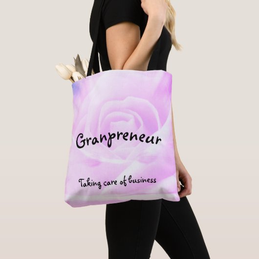 Granpreneur-floreel ontwerp tote bag (Dichtbij)