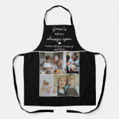 Gran's Kitchen Always Open Black And White Photos Schort (Voorkant)