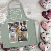 Gran's Kitchen Always Open Sage Green Dots Photo Schort