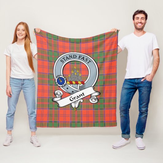 Grant Ancient Clan Badge Tartan Pset Fleece Deken (In situ)