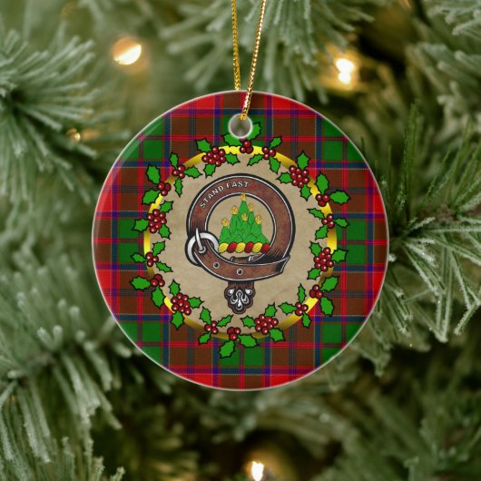 Grant Clan Badge & Tartan Persoonlijke mas Keramisch Ornament (Boom)