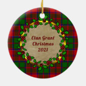Grant Clan Badge & Tartan Persoonlijke mas Keramisch Ornament (Achterkant)