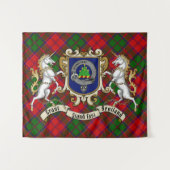 Grant Clan Badge & Unicorns met Tartan Wandkleed (Voorkant (horizontaal))