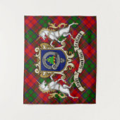 Grant Clan Badge & Unicorns met Tartan Wandkleed (Voorkant)