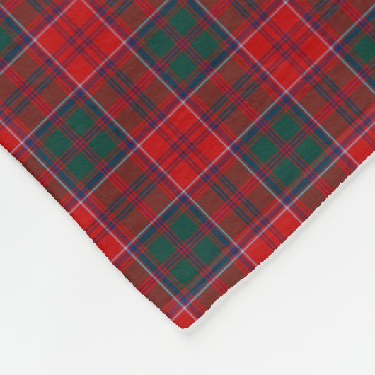 Grant Clan Rood, Groen en Blauw Tartan Fleece Deken (Hoek)