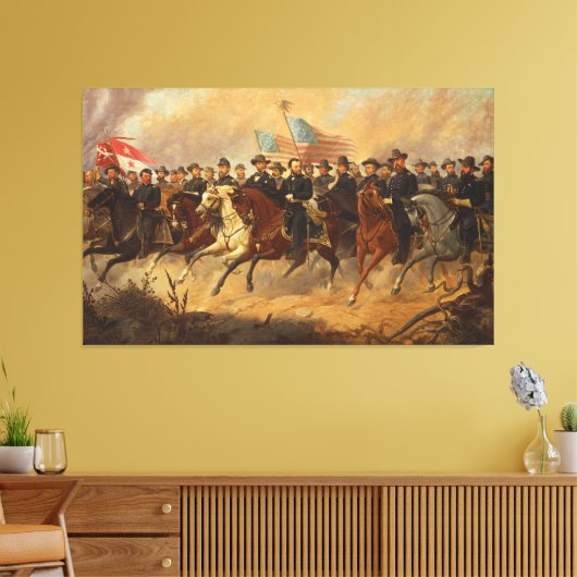 Grant en zijn generaals van Ole Peter Hansen Balli Canvas Afdruk (Insitu (Woonkamer))