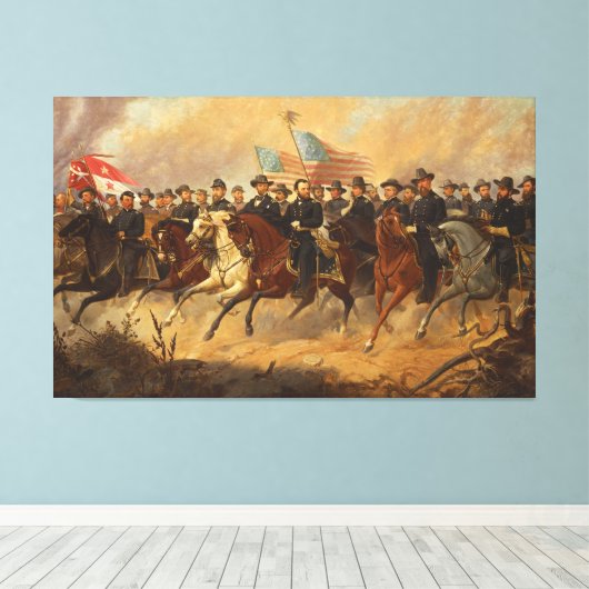 Grant en zijn generaals van Ole Peter Hansen Balli Canvas Afdruk (Insitu (Houten vloer))